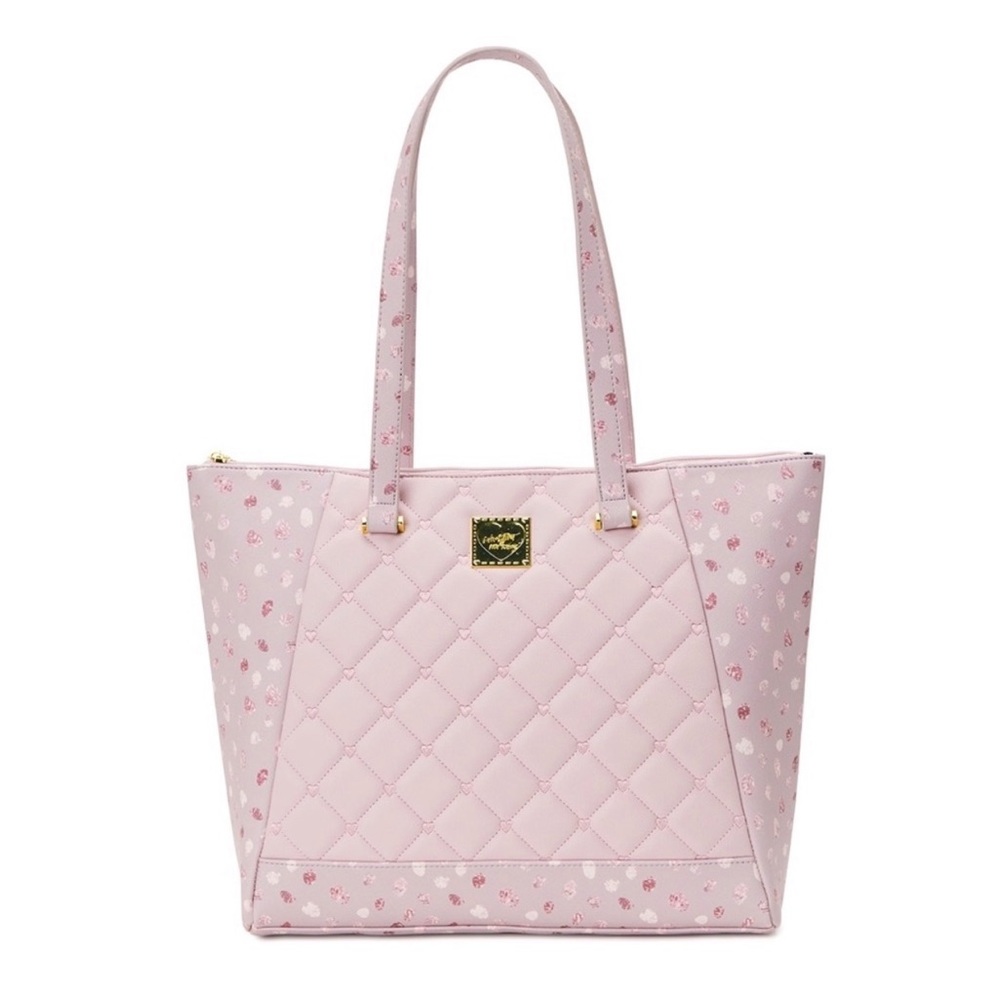 Betsey Johnson Pink Quilted Tote with Floral Print NWT